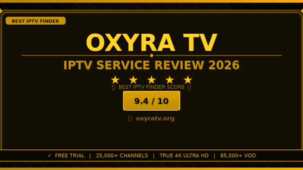 Oxyra TV Review 2026 — Free Trial, Pricing & Channels