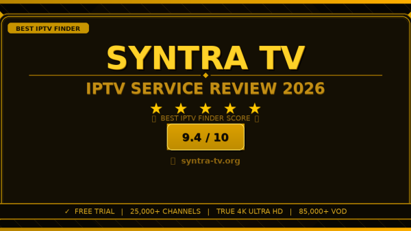 Syntra TV Review 2026 — Free Trial, Pricing & Channels