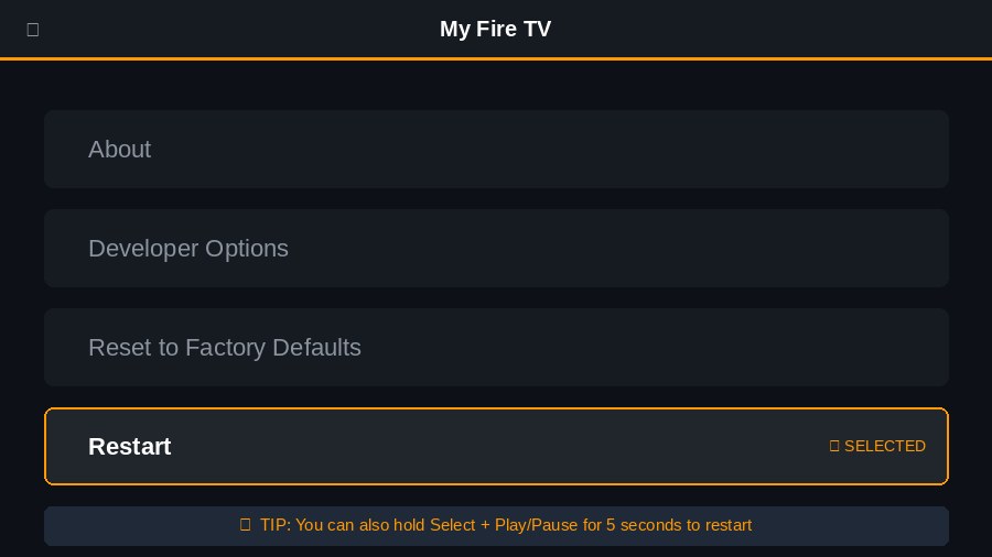 Restart Your FireStick